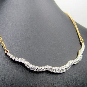 Vintage Swarovski Pave Necklace Gold Tone Collar Crystal